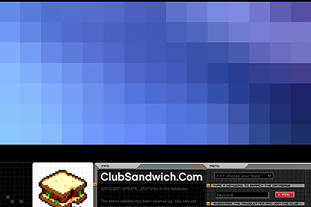 ClubSandwich.com flash website in 2001