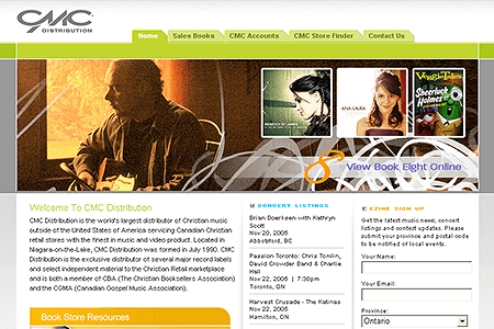 CMC Distribution website in 2005