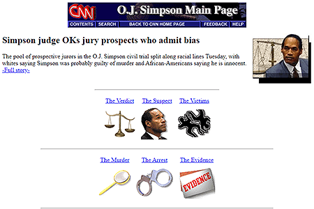 CNN – O. J. Simpson Trial website in 1995