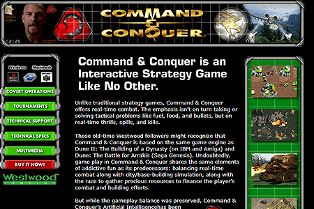 Command & Conquer website in 2000