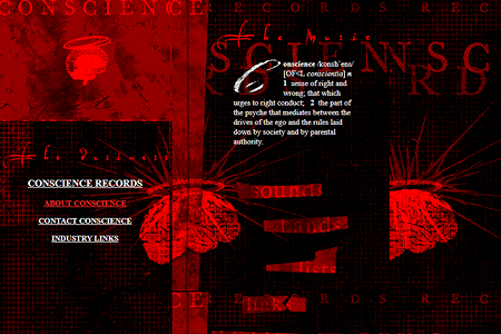 Conscience Records website in 1998