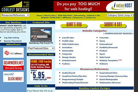 CoolestDesigns website in 2002