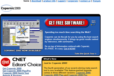 Copernic 2000 website in 1999