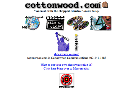 Cottonwood website in 1996