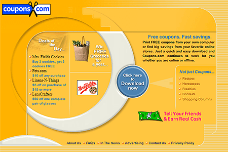 Coupons.com website in 2000