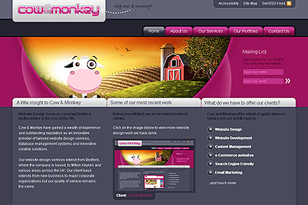 Cow & Monkey website in 2007