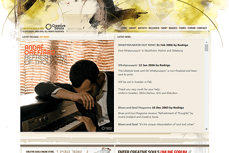 Creative Souls website in 2006