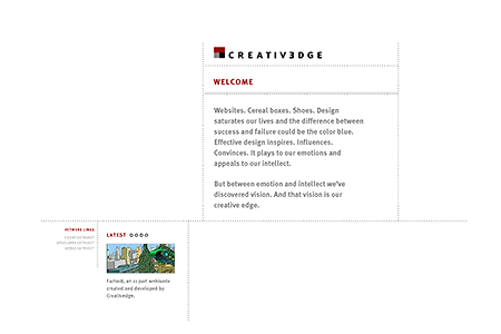 CreativeEdge flash website in 2001