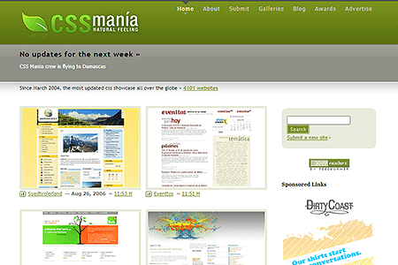CSS Mania website in 2006