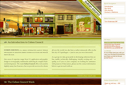 Cuban Council website in 2003