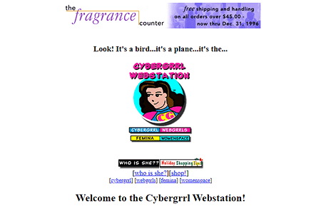 Cybergrrl website in 1996