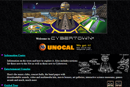 Cybertown website in 1996