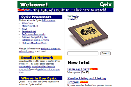 Cyrix website in 1996