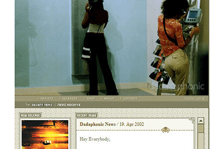 Dadaphonic website in 2002