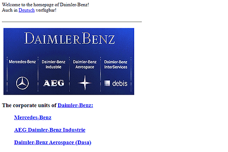 Daimler-Benz website in 1995