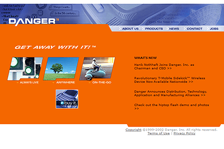 Danger website in 2002