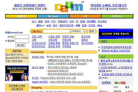 Daum.net website in 2000