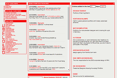 Deformat website in 2002