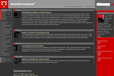 Disinformation website in 2001