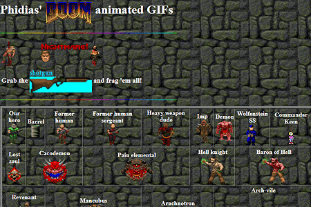 Doom Animated GIFs website in 1998