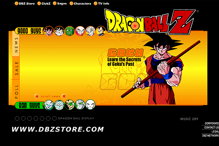 Dragon Ball Z flash website in 2000