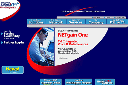DSL.net website in 2003