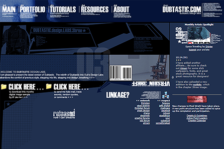 Dubtastic Designs website in 2001