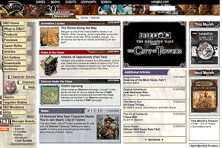 Dungeons & Dragons website in 2004