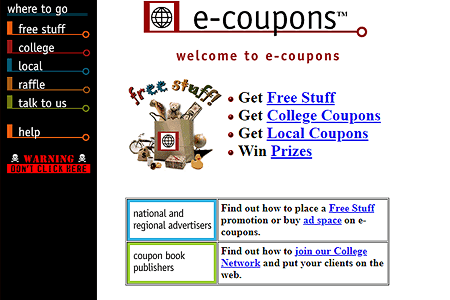 e-coupons website in 1996