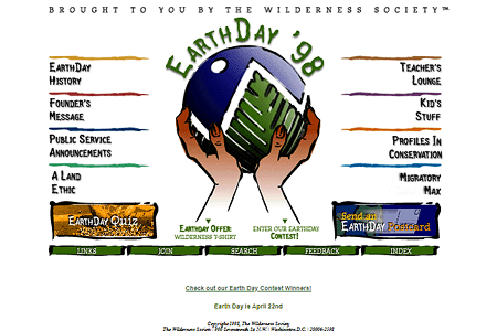 Earth Day website in 1998