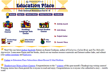 Education Place website in 1996