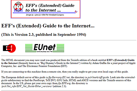 EFF's (Extended) Guide to the Internet in 1994