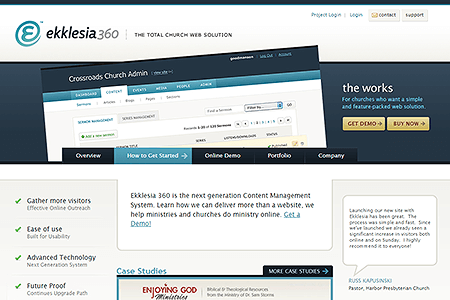 Ekklesia 360 website in 2007