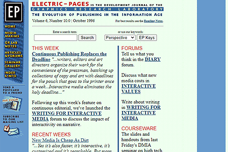 Electric-Pages website in 1996