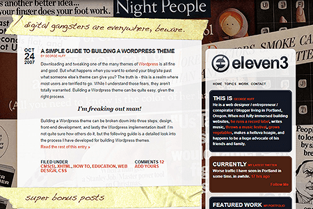 eleven3 website in 2007