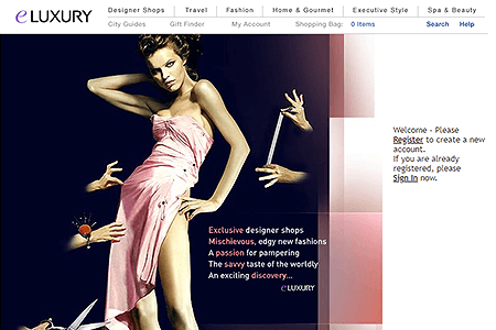 eLUXURY website in 2000