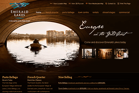 Emerald Lakes website in 2008