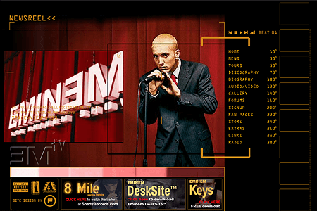 Eminem website in 2002