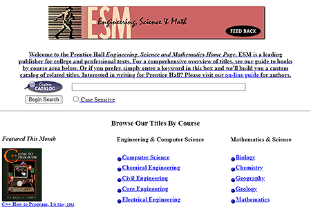 Engineering, Science & Mathematics website in 1994