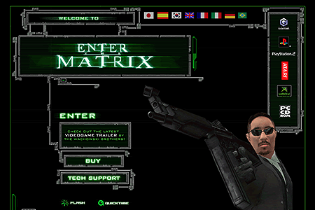 Enter the Matrix video game website in 2003