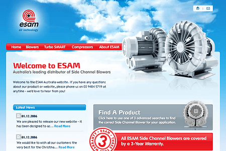 ESAM website in 2006
