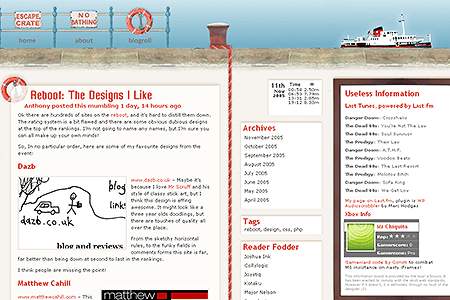 Escape Crate website in 2005