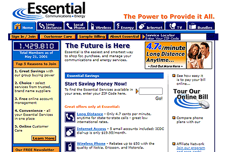 Essential website in 2001