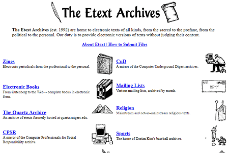 Etext website in 1996