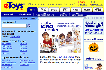 eToys website in 1999