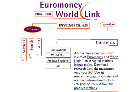 Euromoney World Link website in 1996