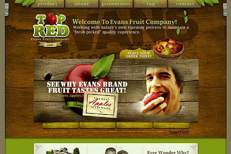 Evans Fruit Company flash website in 2004