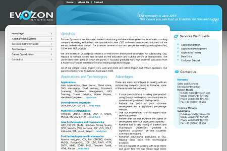 Evozon Systems website in 2006