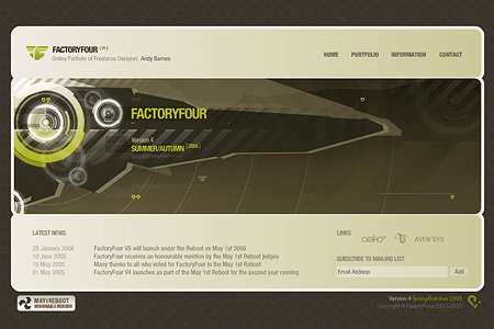 FactoryFour website in 2005
