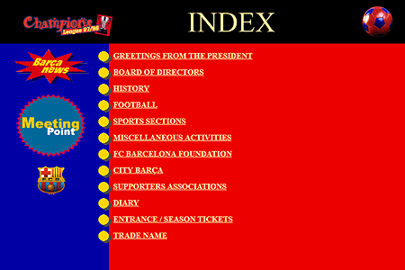 FC Barcelona website in 1998